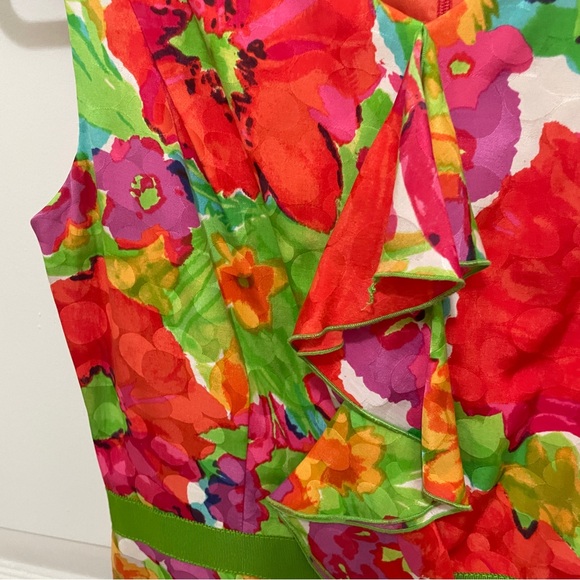 David Meister Dress Womens Size 4 Floral Sleeveless Silk Blend Classic Old Money - Picture 3 of 9
